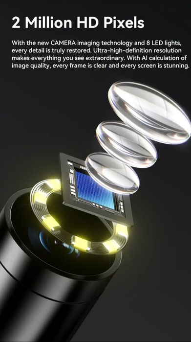 360° въртящ промишлен ендоскоп за смартфон, 1440p HD видео инспекционна камера, USB захранване, водоустойчив