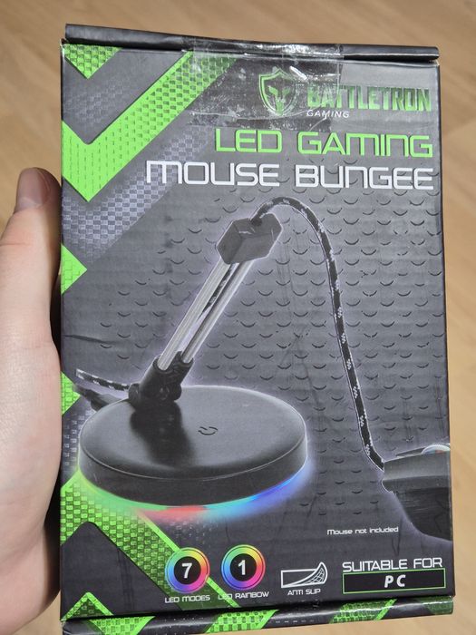 Mouse Bungee Gaming Battletron, Iluminare RGB 8 moduri, braț flexibil
