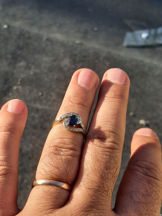Inel aur 18kt safir diamant diamante mărimea 58