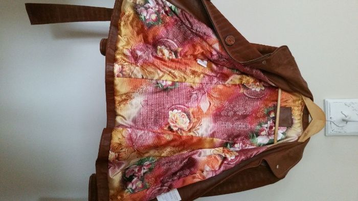 Geacă / jachetă damă, nouă, piele naturala, culoare whiskey,  mărime S