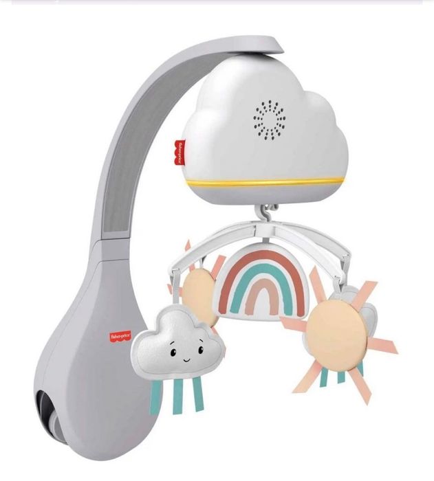 Музикалната въртележка Rainbow Showers Bedside Mobile от Fisher-price