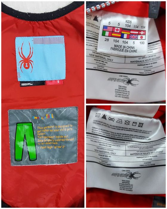 Pantaloni schi Spyder  salopeta iarnă, snowboard, nr 5 sau 104 EU unis