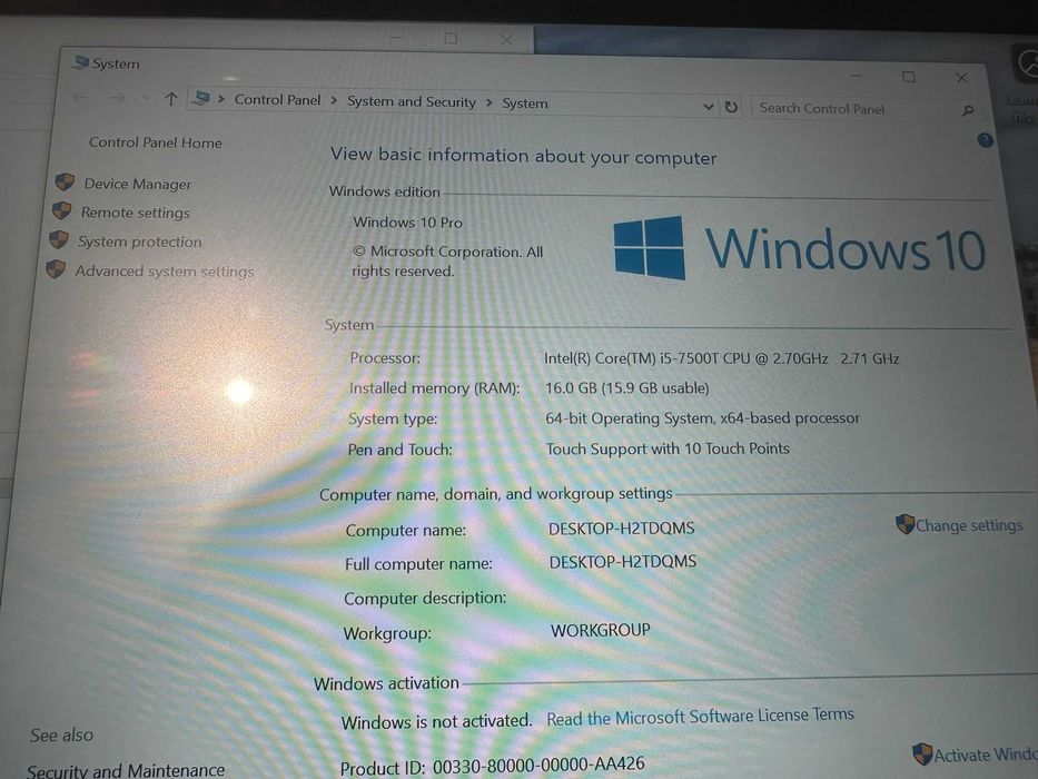 Lenovo Hub 500-POS All in One i5-7500t-16GB Ram-512Gb Ssd