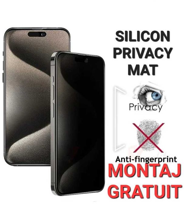 Folie Silicon Privacy iPhone 11 12 13 14 15 16 Pro Max