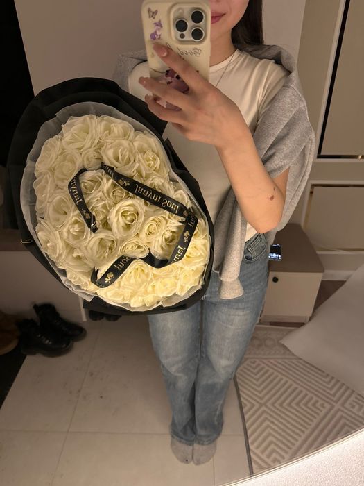Белый роза 51 шт