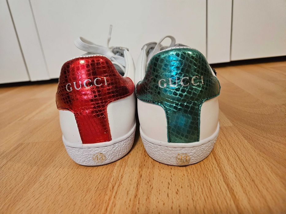 OFERTA. Gucci Original - Ace Embroidered Arrow White Piele, 43