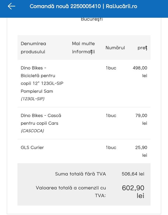 Bicicleta copii-   Dino Bikes - Bicicletă pentru copii 12" 123GL-SIP Pompierul Sam