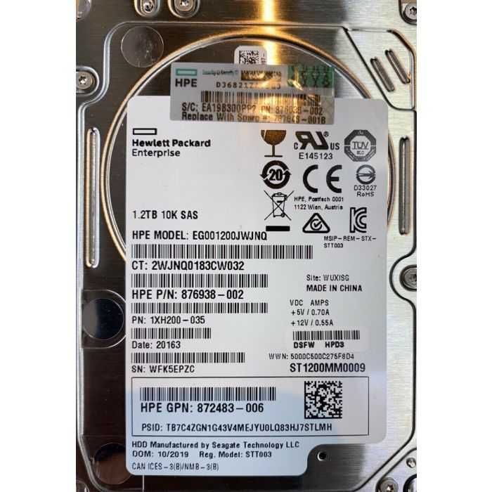 Серверные жесткие SAS HDD HP 1200 Гб