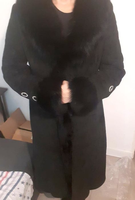 Женска дубленка зимня чёрная