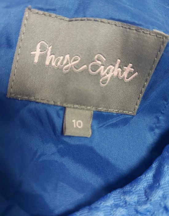 Rochie elegantă Phase Eight, albastru, model floral jacquard, mă