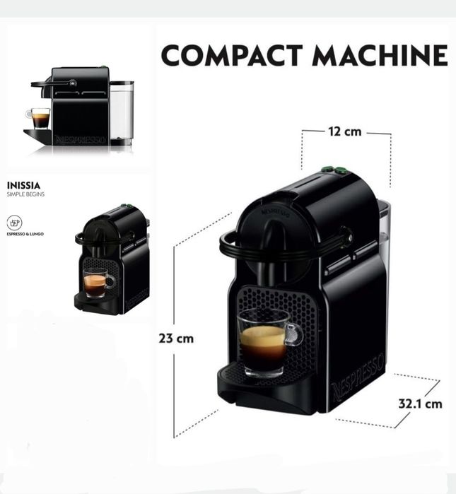 Кафемашина с капсули NESPRESSO Inissia,1260 W,19bar