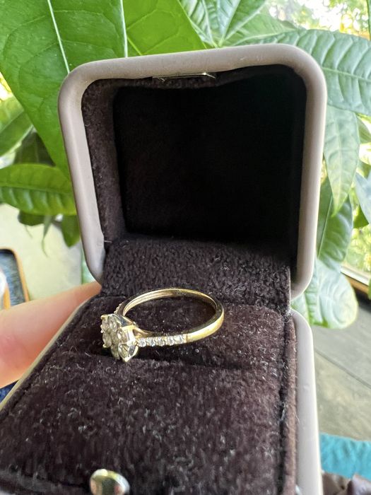 Inel logodna TEILOR aur galben 18K, 17 diamante 0,5, marime 51