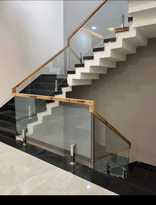 Нержавейка перила стеклянные