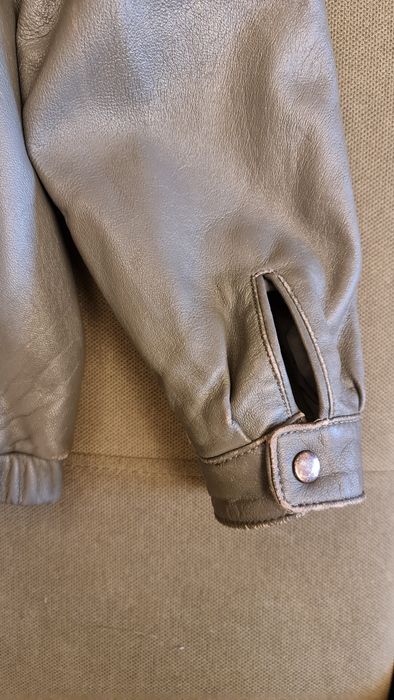 Geaca de piele naturala, culoare gri, marime S-M