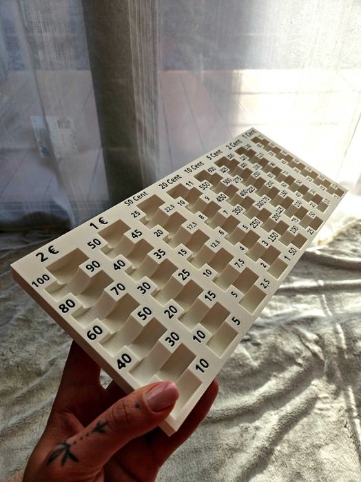 Голям Евро Монетник с износоустойчиви текст цифри. BIG Euro Coins Tray