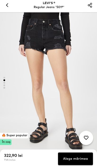 Blugi scurti Levi's Regular Jeans 501 (Marimea W30)Levis