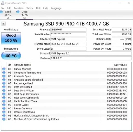 Samsung 990 Pro 4tb ssd nvme