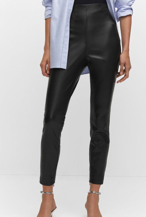 Кожен панталон slim