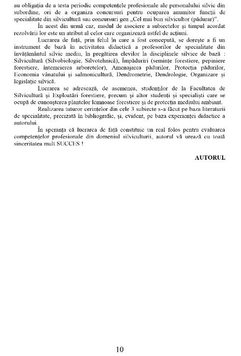 Teste de Evaluare domeniul silvic