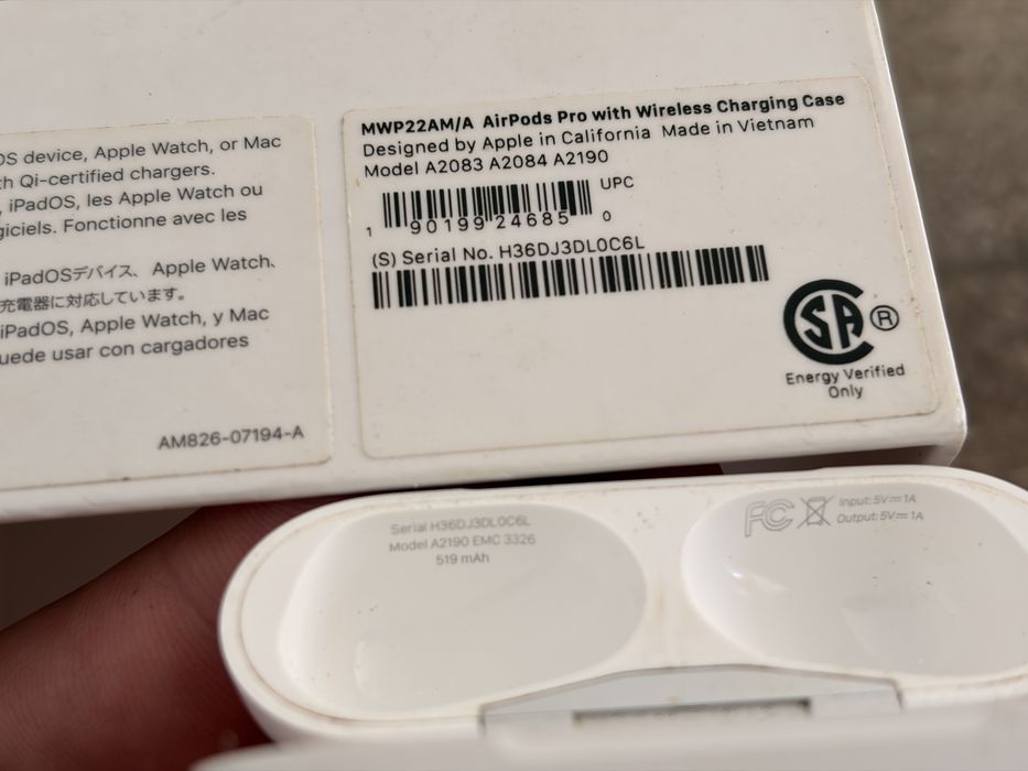 Зарядна кутия (кейс) AirPods Pro 1 A2190 – оригинал + опаковка