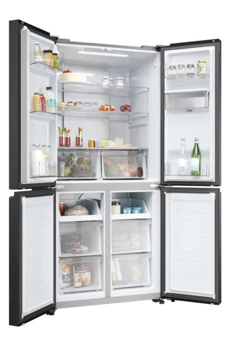 Нов инверторен side by side хладилник с диспенсър Haier HCR3818EWPT 463 литра антрацид