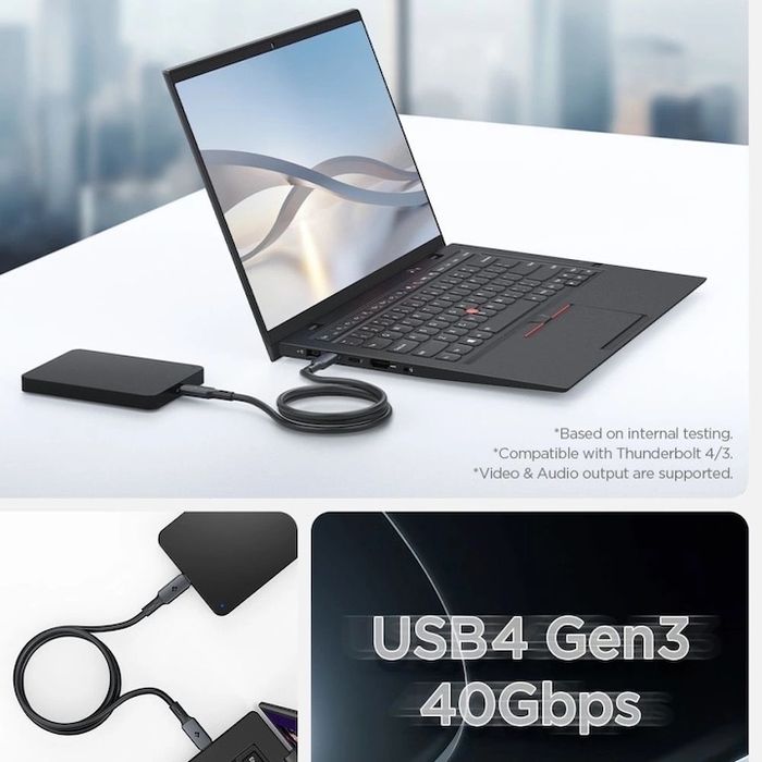 Spigen ArcWire PB2203, USB-C кабел 240W, 40Gbps, 1.2m, черен