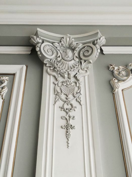 Камин, Арка, Колонна, 3д-панель, Рамка гипс Отделка