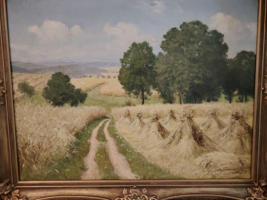 Ulei pe pânză o lucrare veche semnată încadrata Intr o rama Blondel di