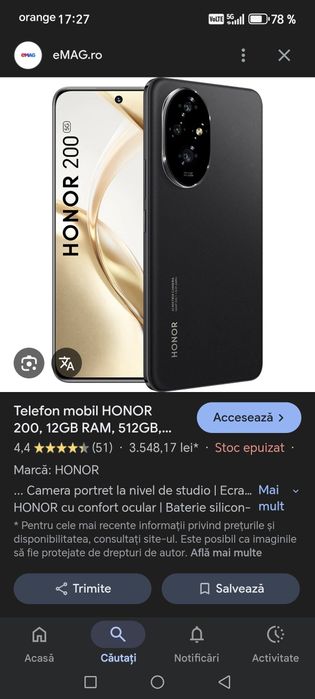 Vand honnor 200 de 512 gb.