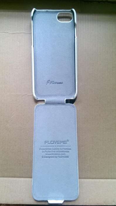 Husa FLOVEME, piele naturala cu clapeta, pentru Iphone 7, culoare alba