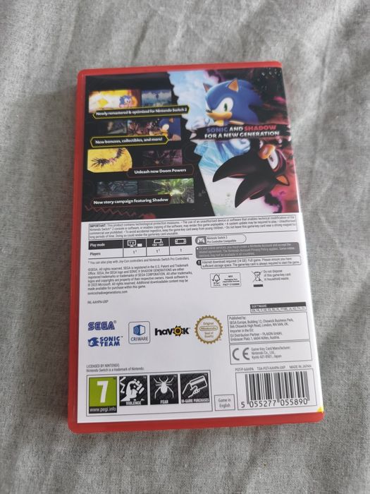 Nintendo switch 2 Sonic shadow generations