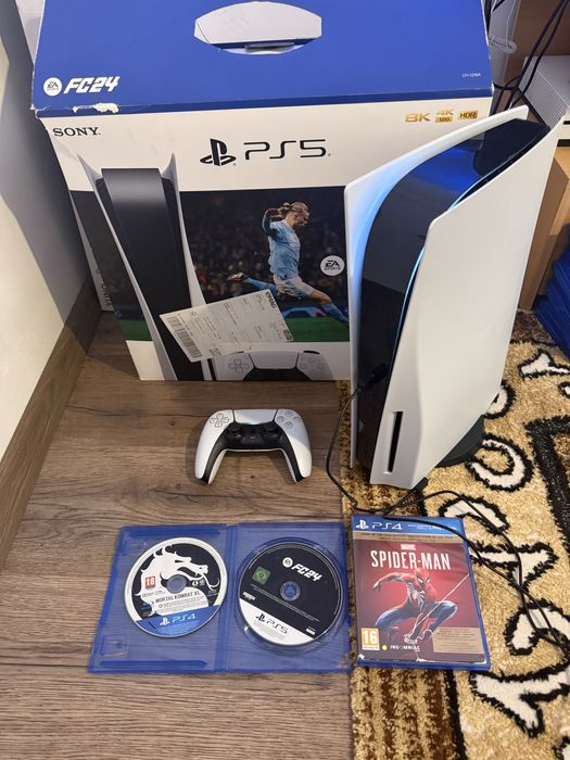 Playstaion 5 1 maneta 2 jocuri  mk xl fc24 la cutie