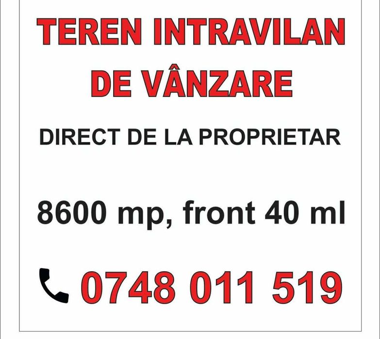Teren intravilan 8600 mp,front  40,str Banffy,Gilau