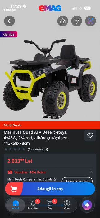Masina, ATV 4x4 . 113x78x68