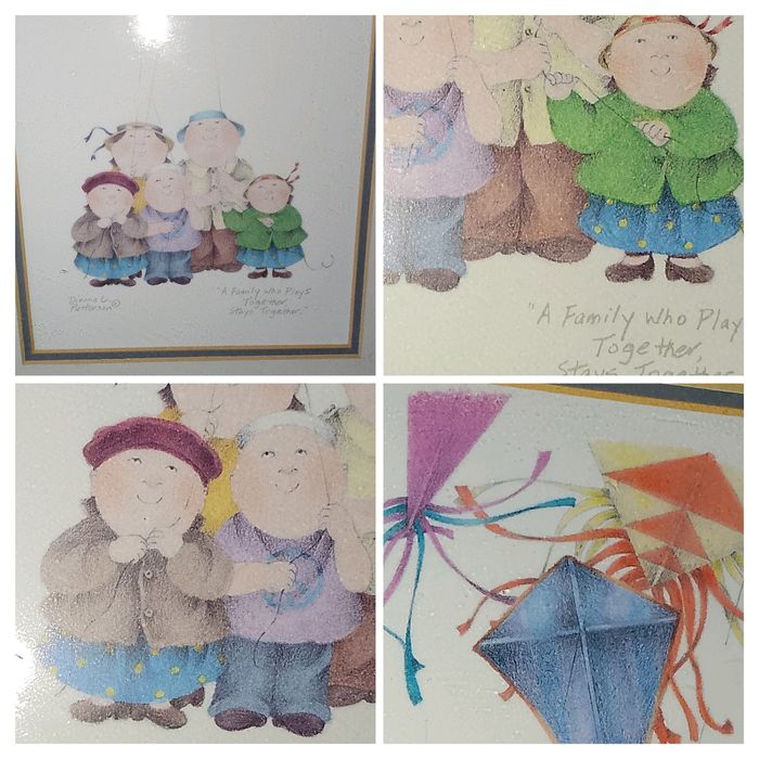 Винтажный принт/картина в рамке.