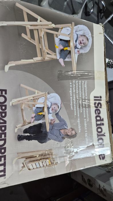 Scaun masă copil Foppapedretti lemn pliabil – nou, model premium