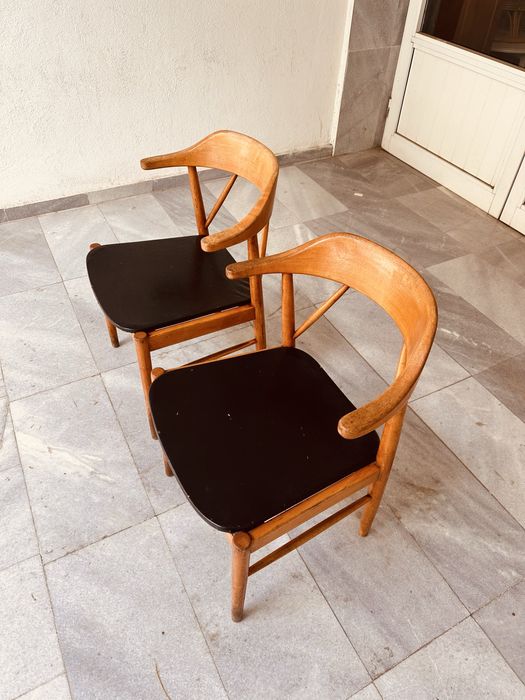 Винтидж столове в стил Hans Wegner / Mid-Century – комплект 2 бр.
