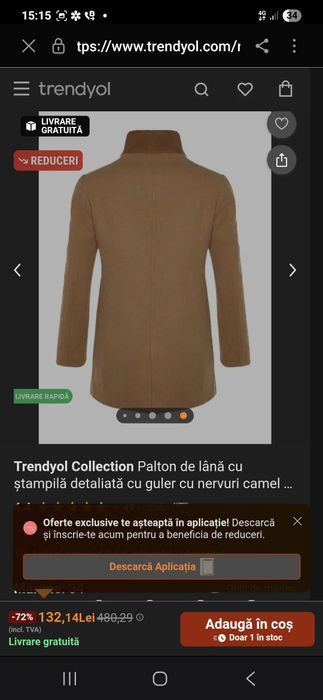 Palton nou cu eticheta