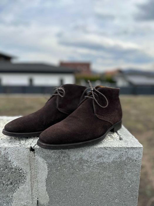 Ghete Chukka Canali din Piele Intoarsa Maro Inchis mărimea 40 26 cm