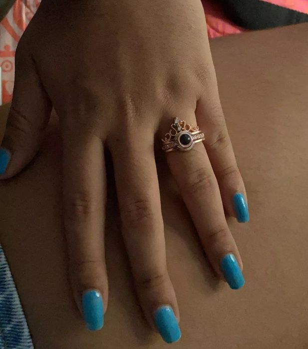 Комплект Кулон и Колечко. С нано гравировкой на камне Я Люблю Тебя на