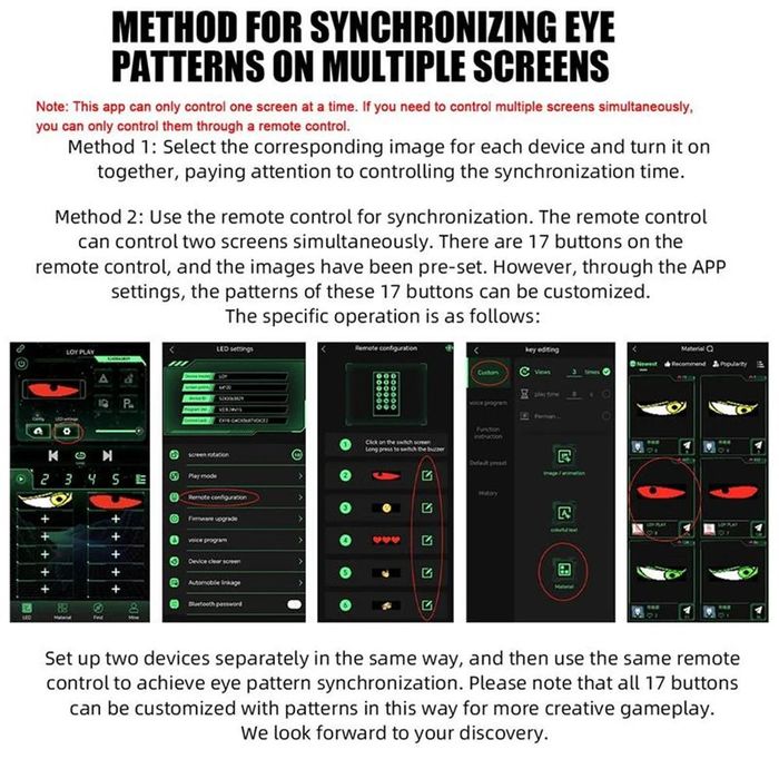 ЛЕД дисплей №5038-4 Динамичен LED мек екран Devil Eyes 60x12см