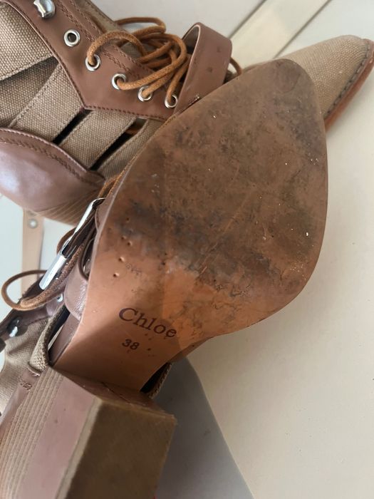 Ghete panza si piele bej Chloe