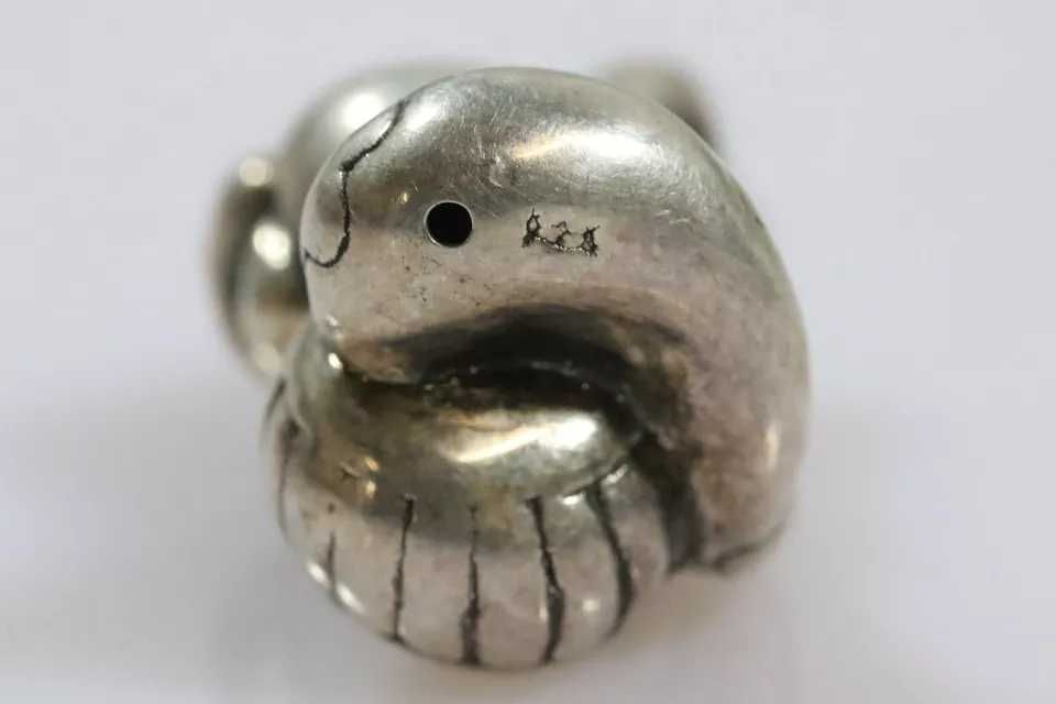 Medalion vechi din argint sarpe