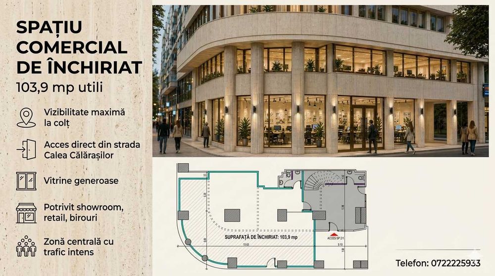 SPAȚIU COMERCIAL ULTRACENTRAL - in curs de amenajare - disponibil pentru inchiriere