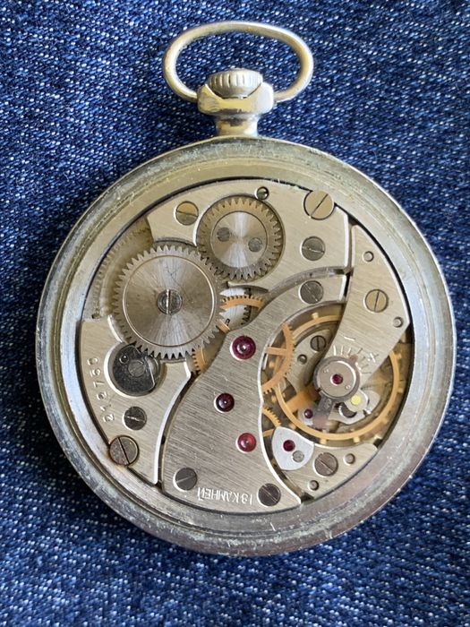 Ceas de buzunar  Crystal Molnija-Molnia. Fabricat in URSS. Anii 1960.Superb!