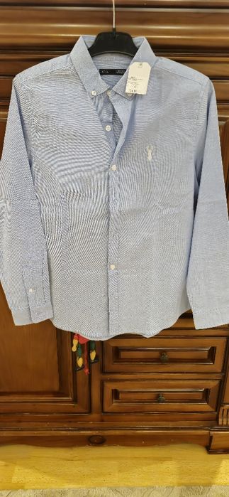 Vand camasa copii bumbac plus pulovar cu nasturi