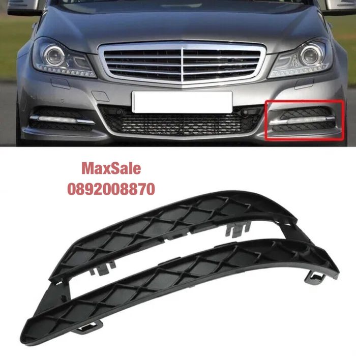 Решетка предна броня лява дясна Mercedes W204 C мерцедес в204 ц