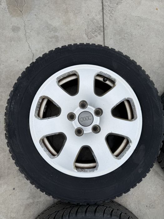 Set 4 jante aliaj OE Audi A4 B6 B7 195/65r15 5x112 cu anvelope M&S