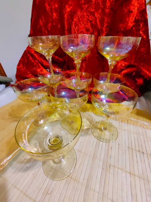 Комплект Разкошни Стъклени Чаши Калиево Стъкло