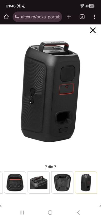 Boxa portabila JBL PartyBox Club 120, 160W, Bluetooth, IPX4, Auracast,